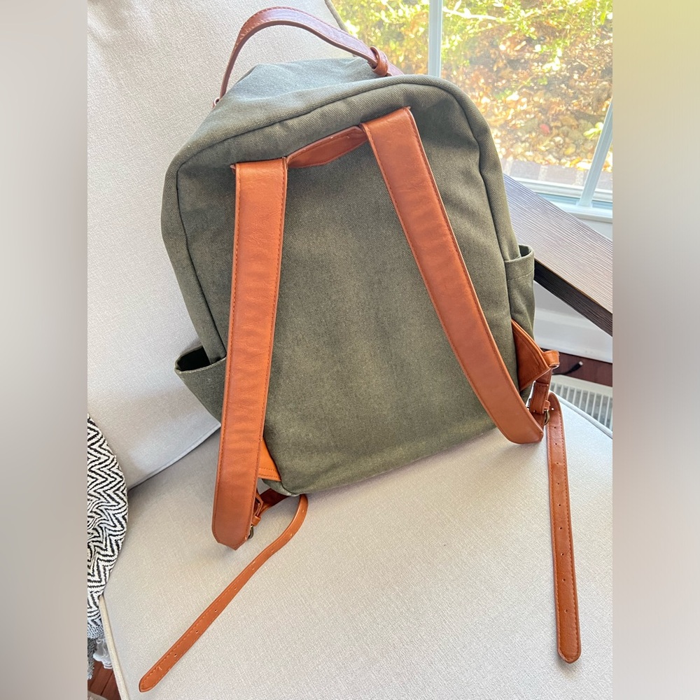 Universal Thread Unisex Green Canvas Backpack Veg… - image 2